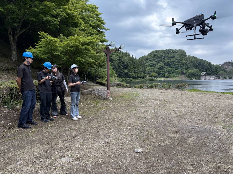 屋外での合同実技