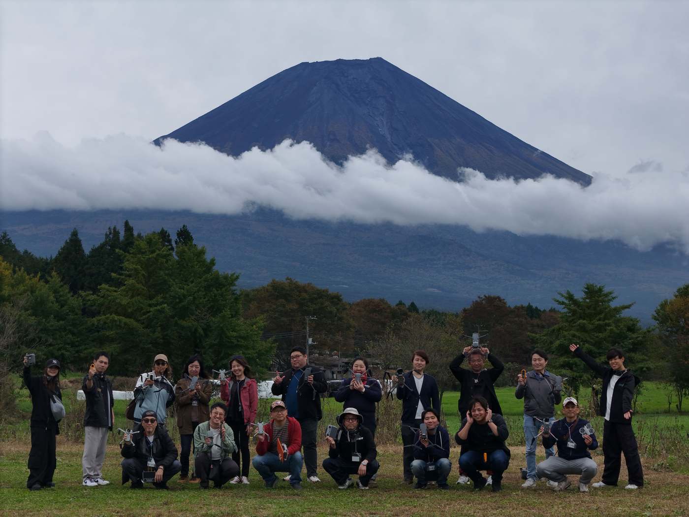 富士山麓での空撮会